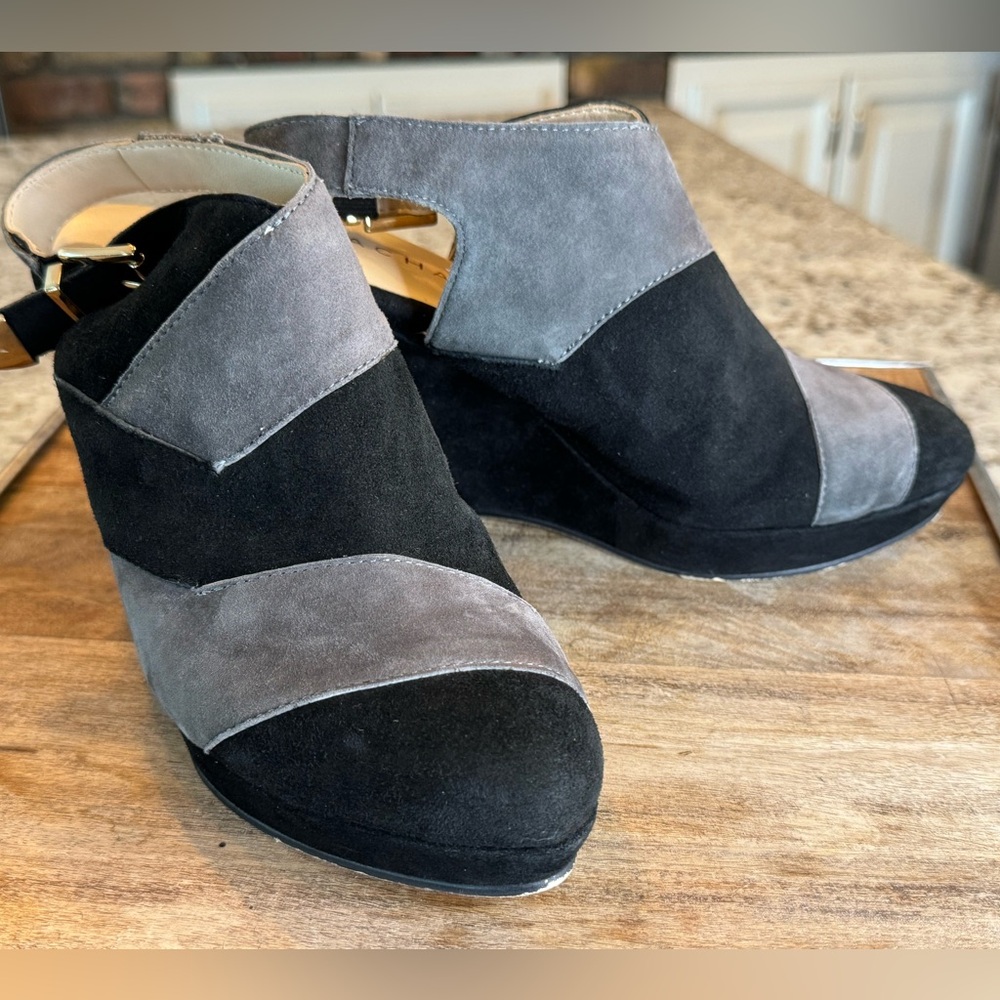 SACHA LONDON Two Tone Suede Wedge Heels
